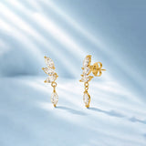 Flutter Vine Diamond Gold Plated Earrings