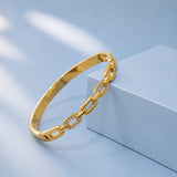 Elara Diamond Gold Plated Link Bangle