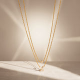 Clover Kiss Diamond Gold Plated Necklace