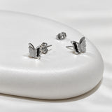 Silver Celestial Butterfly Diamond Earrings