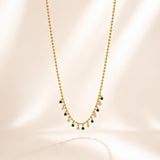 Elara Leaf Green Gold Plated Necklace