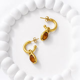 Amber stone earrings