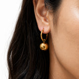 Solis Gold Plated Coin Hoop Earrings