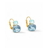 Mermaid Tide Blue Gold Plated Earrings