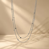 Silver Double Layer Necklace