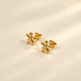 Gold Plated Petal diamond Earring
