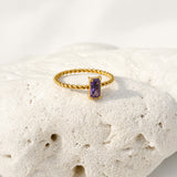 Amber Charm & Twist Ring