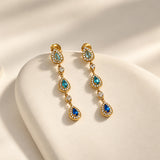Blue Gold Plated Micro Diamond Earring
