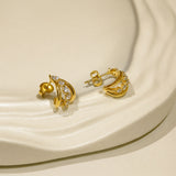 Crystal Petal Drop Gold-Plated Earrings
