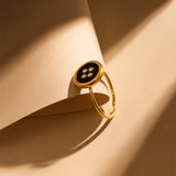 Black Clover Gold Plated Ring