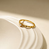 Vine Gold Plated Diamond Ring