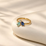 Ocean Gold Plated Blue Diamond Ring