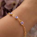 Whispering Lavender Gold Plated Bracelet