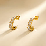Gleam Bar Diamond Gold Plated Earrings