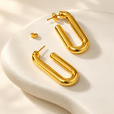 Sleek U Gold Plated Earrings