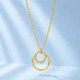 Double Grace Diamond Gold Plated Necklace