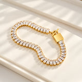 Aura Baguette Tennis Gold Plated Bracelet