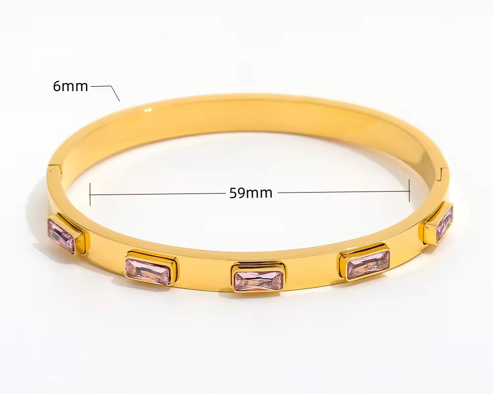 LuxeStack Gem Bangle Set