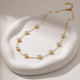 Isabelle Gleam Diamond Gold Plated Necklace