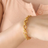 Celestial Orbit Link Gold Plated Bracelet