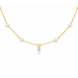 Lustrous Pearl Charm Necklace