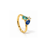 Ocean Gold Plated Blue Diamond Ring