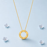 Halo Studded Gold Plated Necklace