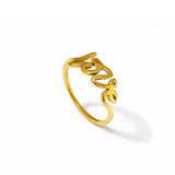 Love Script Gold Plated Ring