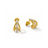 Crystal Petal Drop Gold-Plated Earrings