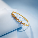 Moonberry Pink Blue Gold Plated Bracelet