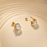 Marquise Gold-Plated Orbit Stud