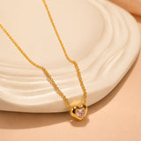 Enchanted Heart Diamond Gold Plated Necklace