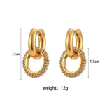 Double Donut Oval Gold Plated Earrings