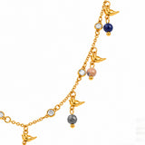 Sapphire Serenity Gold Plated Charm Necklace