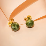 Green Muse Gold Plated Earrings