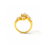 Triple Grace Diamond Gold Plated Ring