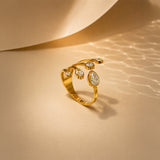 Velvet Twist Diamond Gold Plated Ring