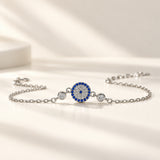 Royal Blue Silver Dainty Bracelet