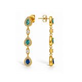 Blue Gold Plated Micro Diamond Earring