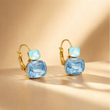 Mermaid Tide Blue Gold Plated Earrings