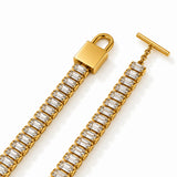 Aura Baguette Tennis Gold Plated Bracelet