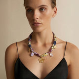 Multi Floral Scarf Necklace