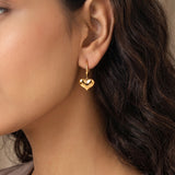 Golden Heart Drop Gold Plated Earrings