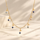 Sapphire Serenity Gold Plated Charm Necklace