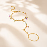 Bloom Colorful Gold Plated Hand Harness