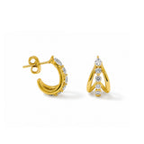 Crystal Petal Drop Gold-Plated Earrings