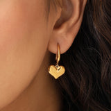 Golden Heart Drop Gold Plated Earrings