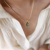 Golden Olive Drop Necklace