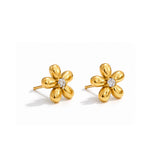 Gold Plated Petal diamond Earring