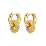 Double Donut Gold Plated Hoop Earrings